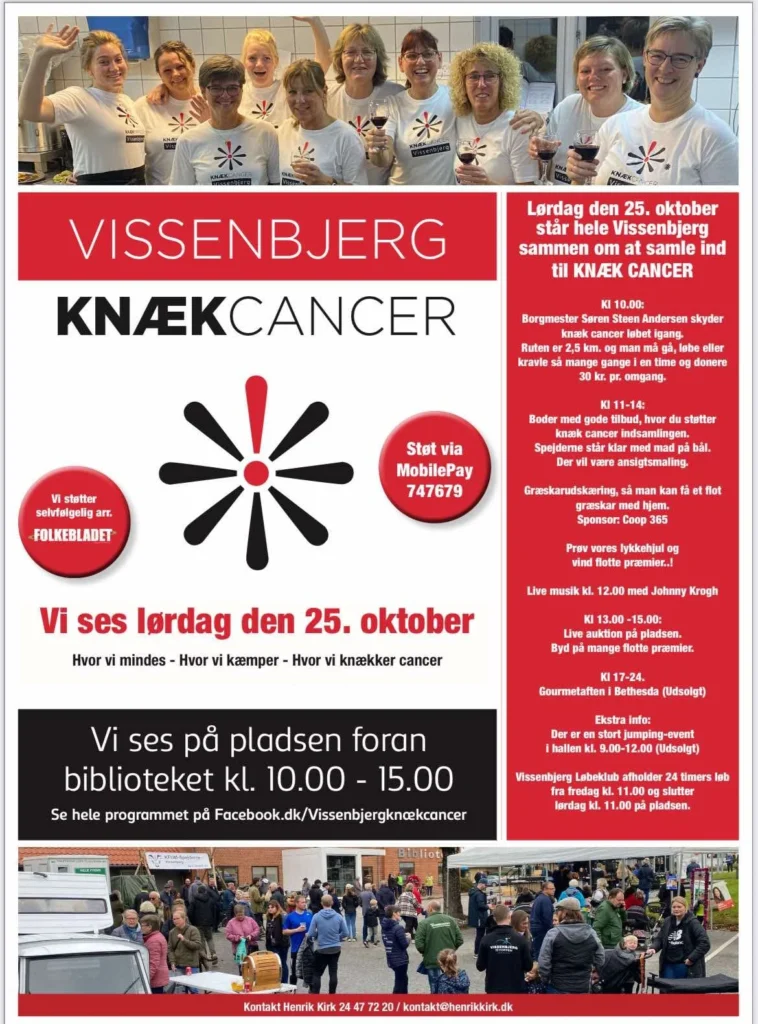 Billedet viser plakaten for Knæk Cancer indsamlingen i 2025
